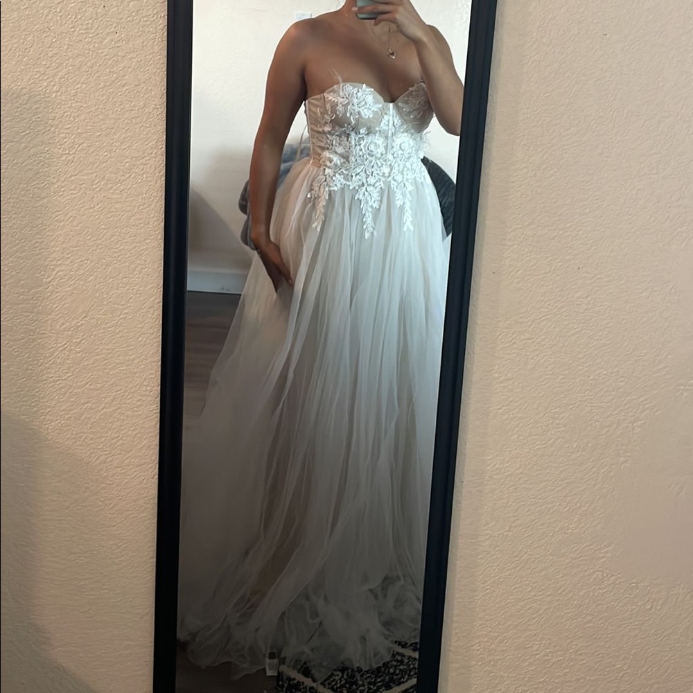 fashion Nova Maxi Gown Dress Ivory